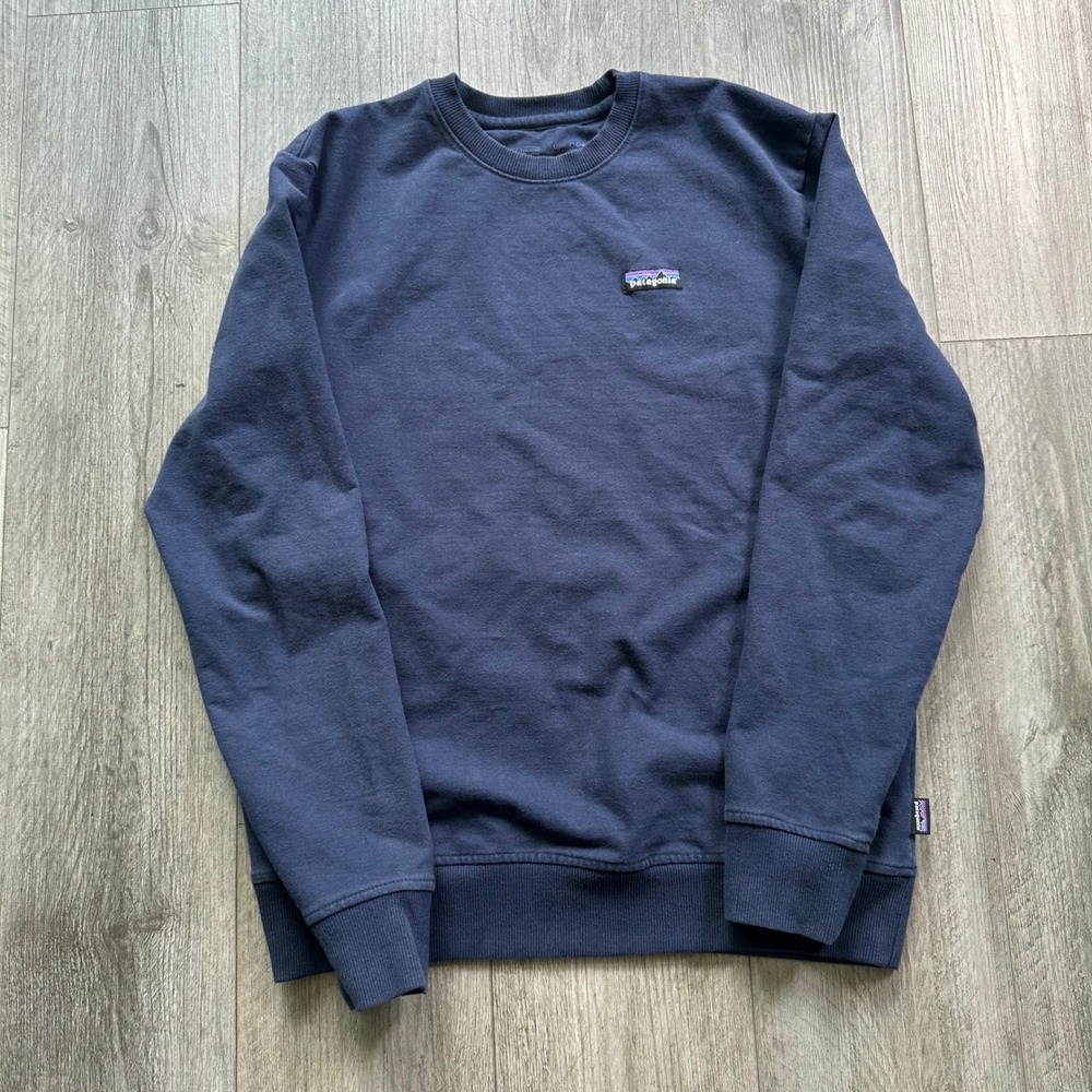 Patagonia Uprisal Crew Sweatshirt Navy Blue Size M Regular Fit Logo Patch